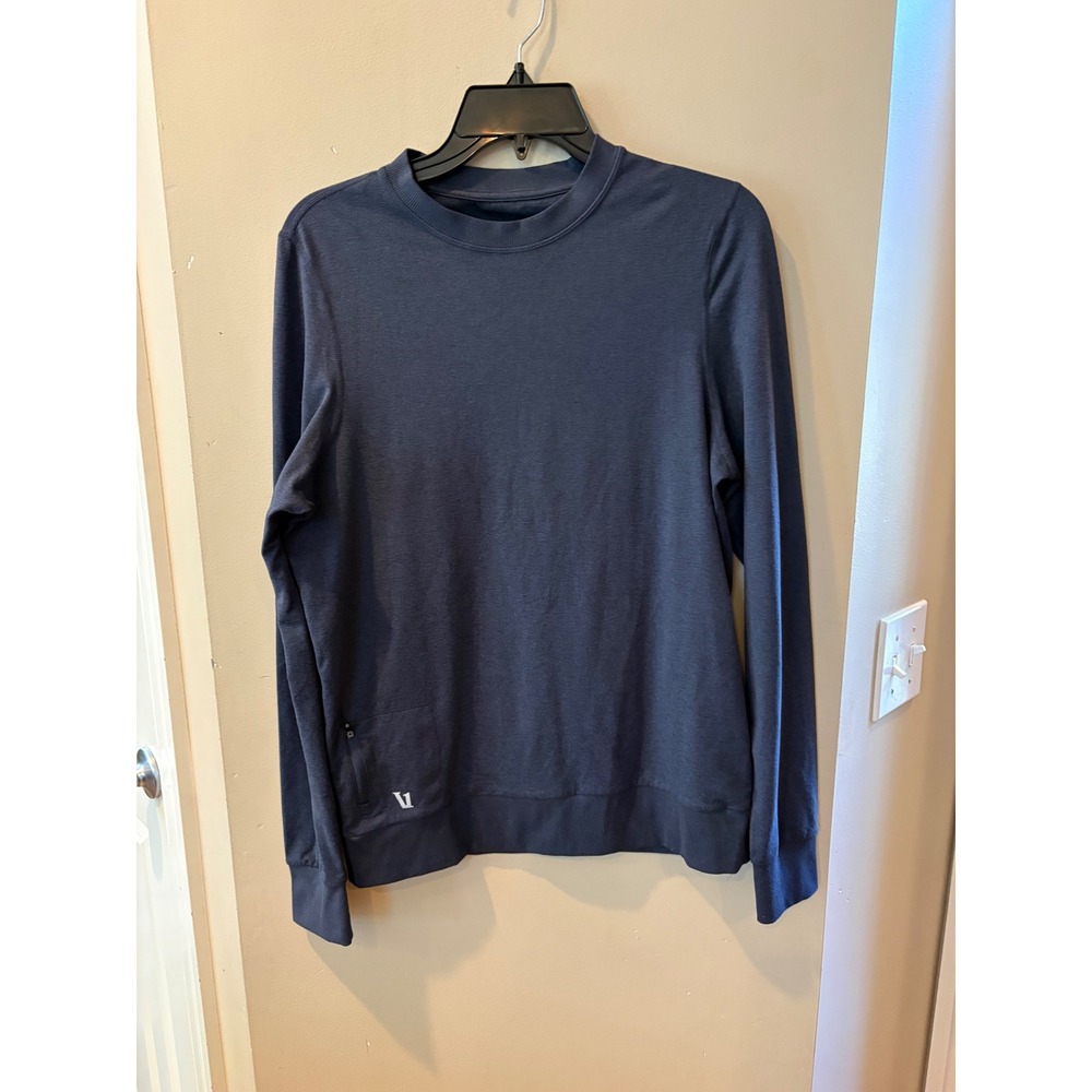 Vuori Ponto Performance Crew Navy Blue Heather DreamKnit Pullover Womens Medium